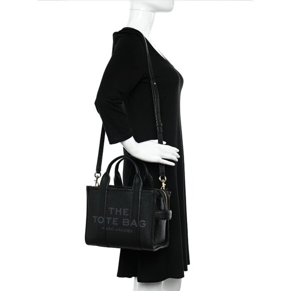 Marc Jacobs Women's The Small Leather Tote Bag Grainy Black OS - Picture 16 of 16